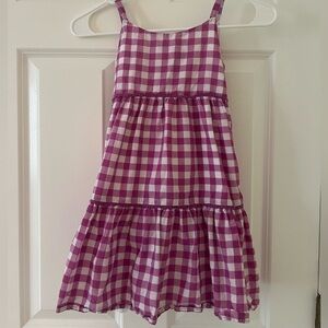 Janie and Jack Purple and White Gingham Tiered Sundress